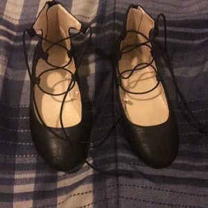 Girls' Lace up Ballet Flat